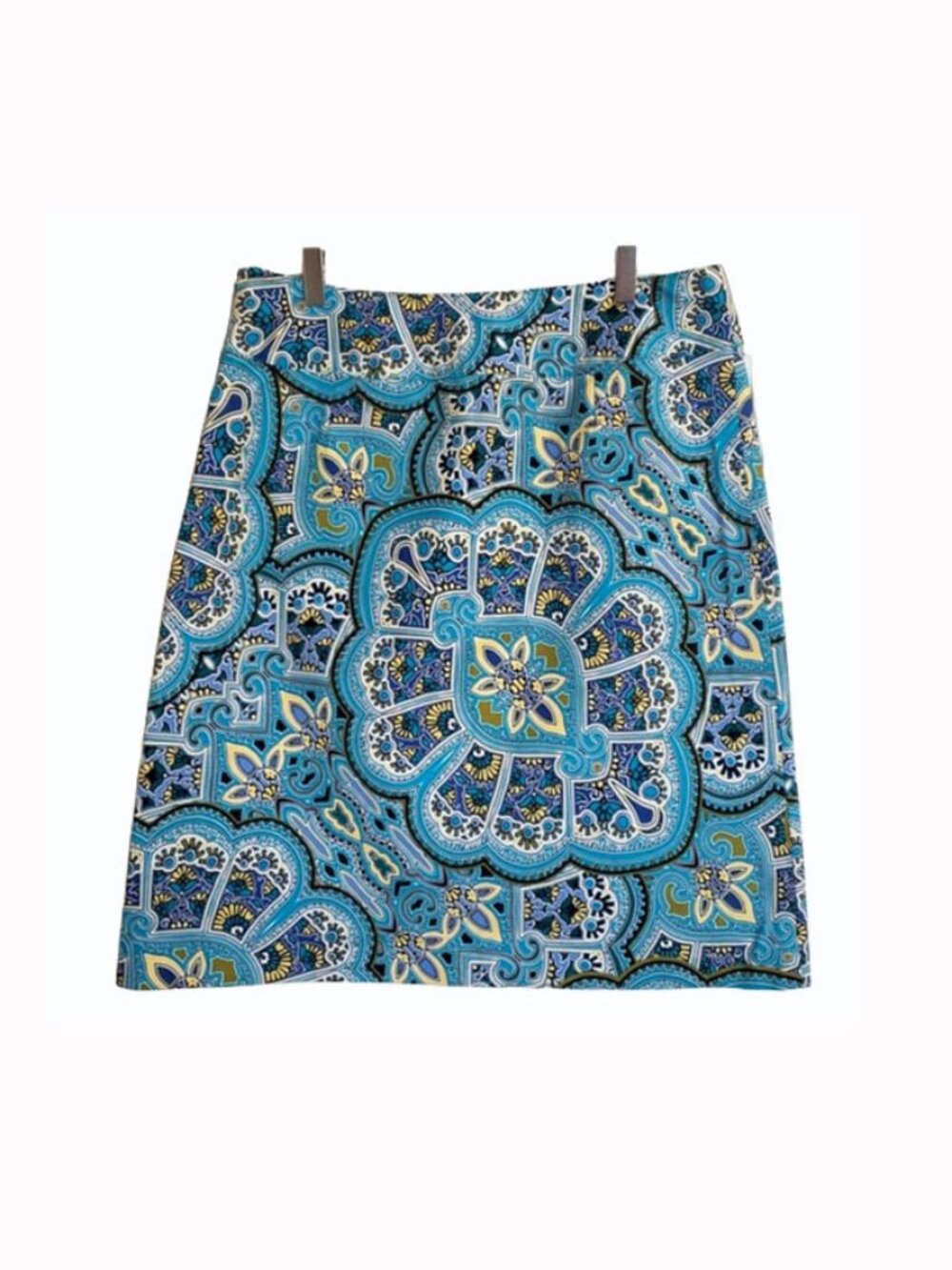 EAST 5TH Colorful Turquoise Blue Multi Colored Medallion Style Mini Skirt 16 - Picture 3 of 16
